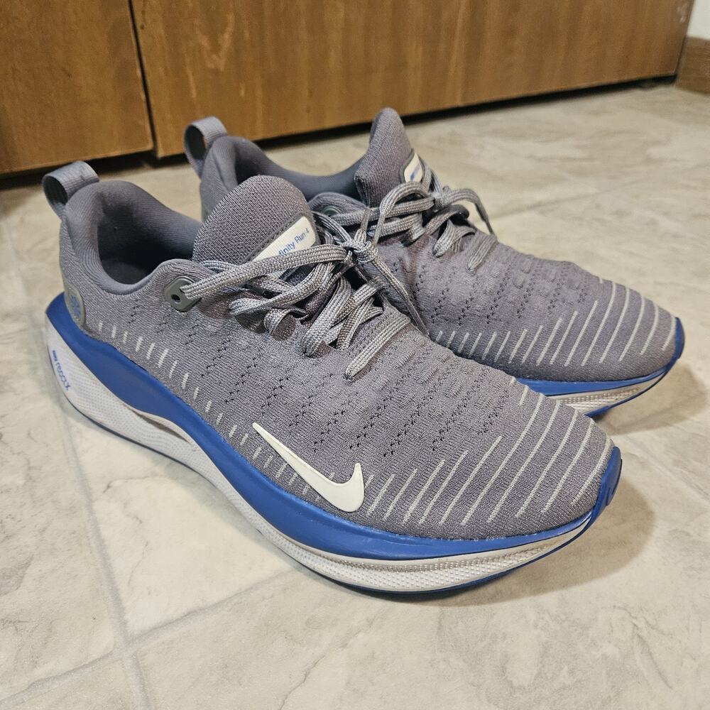 Nike ReactX Infinity Run 4 Grey Blue Men's Running Shoes Size 10.5 EUC